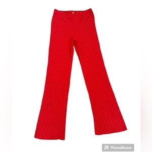 Free People Red Flare Pants